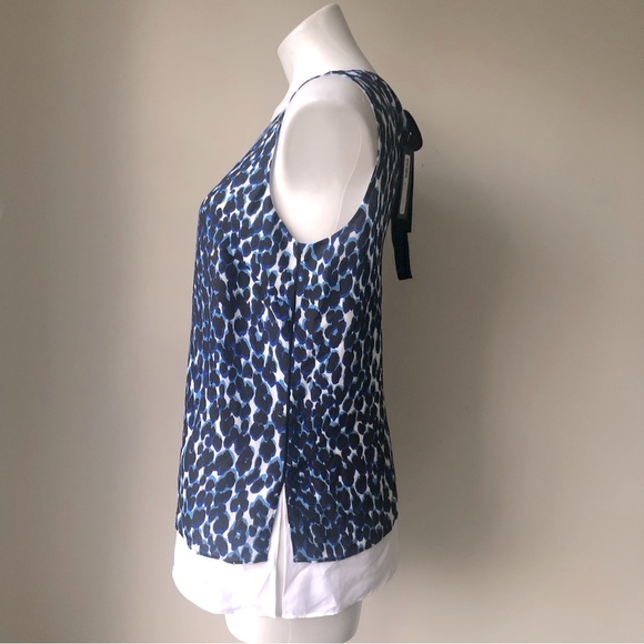 LE GALI Alyssa Sleeveless Layered Animal Print Tie Back Blouse, S NWT - Picture 7 of 10